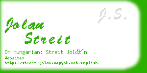 jolan streit business card